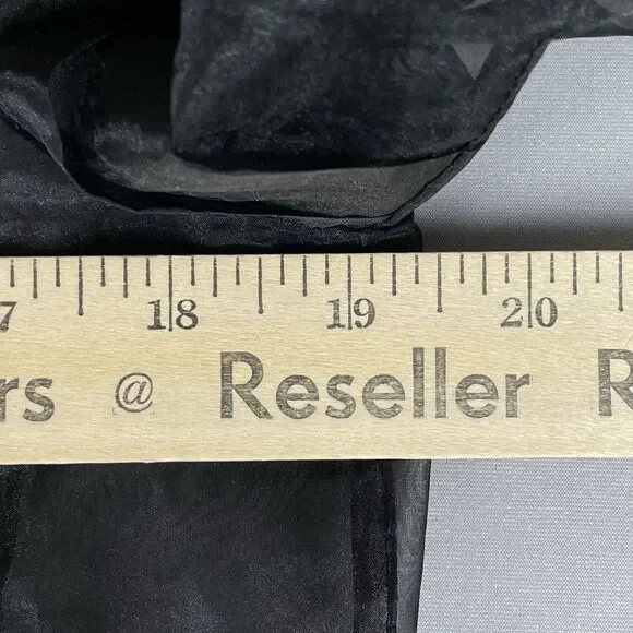 White House Black Market Vtg Style Blouse Women’s 4 Black Sheer Organza Lace